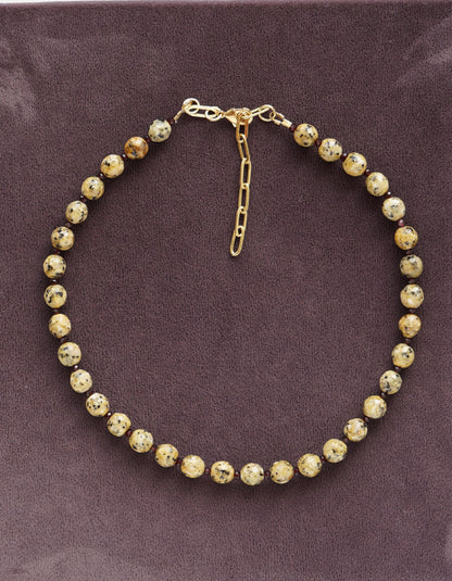 Fines Perles - Jaspe Dálmata amarillo